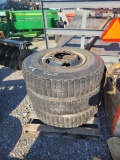 3- DUNLOP 10.00-R20 RADIAL TIRES W/ 10 LUG RIMS (3X=$)