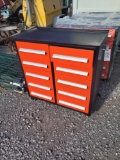 UNUSED DIGGIT TOOL CABINET W/ 10 DRAWERS ON WHEELS ORANGE & BLACK
