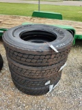 4- GOODYEAR 11R-22.5 RADIAL LOADE RANGE H TRUCK TIRES UNUSED (4X=$)