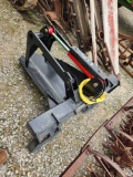 UNUSED MID STATE SKID STEER STUMP BUCKET W// HYDRAULIC GRAPPLE W/ HOSES & FITTINGS