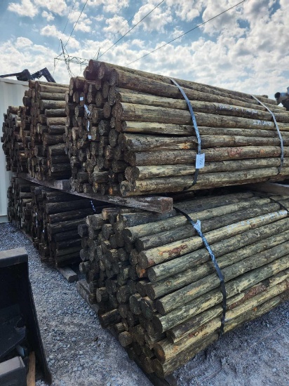 100- 3"X7' TREATED POST (ALL FOR 1 MONEY)