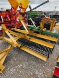 UNUSED KING KUTTER 3PT 7' ANGLE ROCK RAKE YELLOW