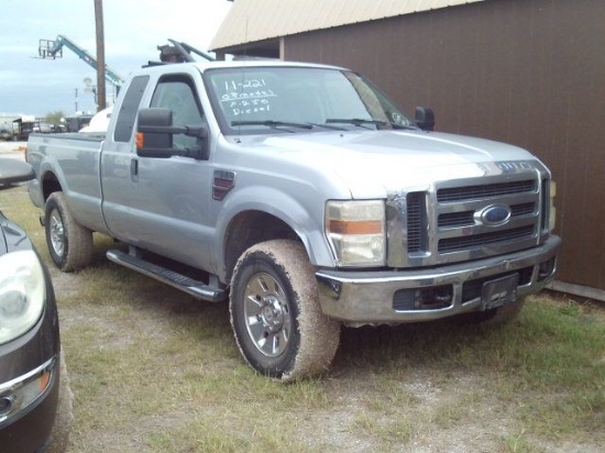 2008 FORD F250, 4X4, EXT CAB, SILVER