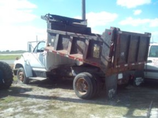 1995 FORD F600 DUMP TRUCK, 115202 MILEAGE, VIN#7803, WITH TITLE