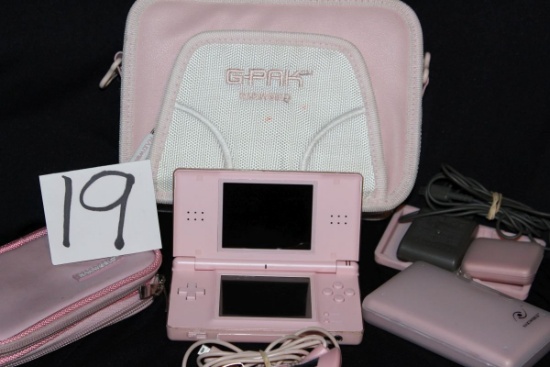 Pink Nintendo DS Lite With Accessories