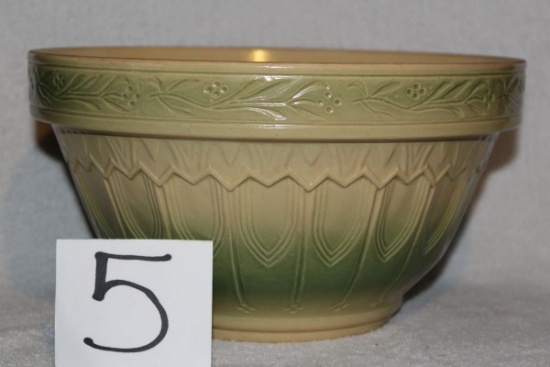 Large Over And Back Yellow Ware Bowl