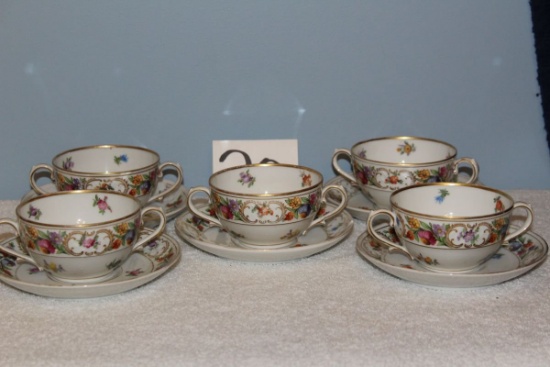 Dresden Bavaria China Cups And Saucers