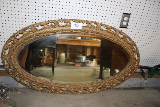 Vintage Large Ornate Beveled Glass Mirror