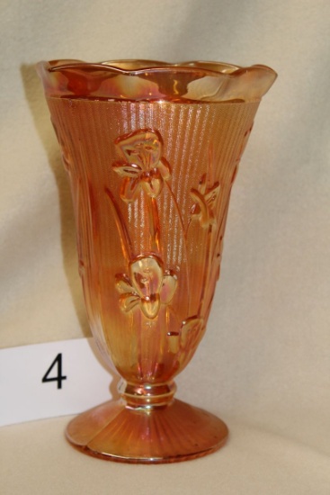 Iris And Herringbone Marigold Iridescent Vase