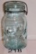 Vintage Atlas Blue EZ Seal Jar With Wire Closure