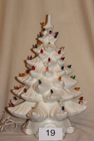 Vintage Large White Ceramic Christmas Tree