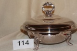 Vintage Sheridan Silverplate Handled Serving Dish With Lid