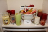 Large Assortment Of Candles Including Yankee Candle