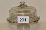 Lidded Footed Glass Cake Plate