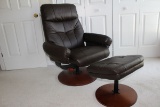 Swivel Recliner With Ottoman Made By Benchmaster Recliner Co.