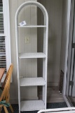 White Wicker Arch Top Etagere