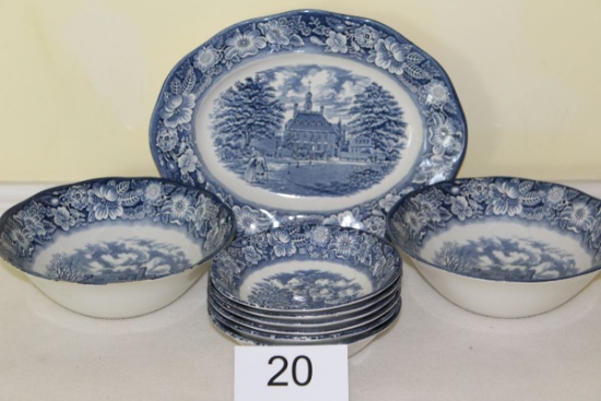 Assorted Liberty Blue Staffordshire Ironstone China