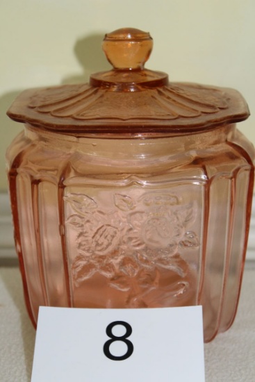 Vintage Depression Glass Lidded Jar