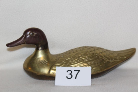 14" Solid Brass Duck