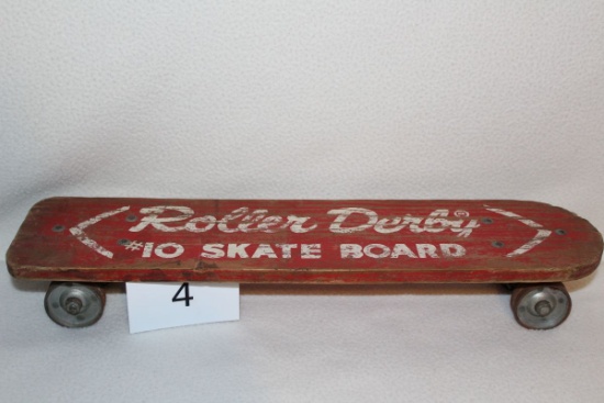 Vintage Wood Roller Derby #10 Skateboard