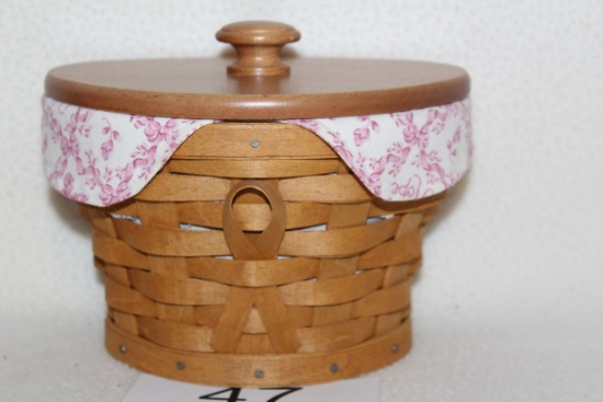 2007 Longaberger "Horizon of Hope" American Cancer Society Basket With Lid And Liners