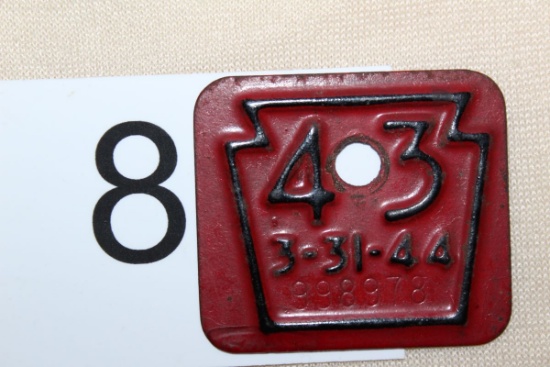 1943 Pennsylvania PA Metal License Plate/Tag