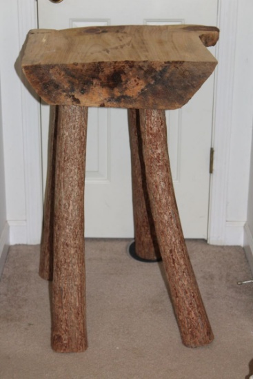 Handmade Rustic Solid Wood Slab Tall Table