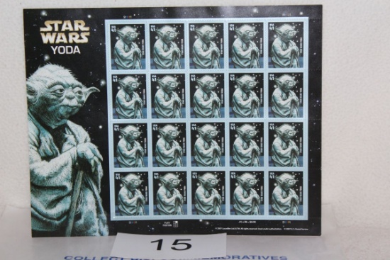 2007 Star Wars "Yoda" Stamp Sheet