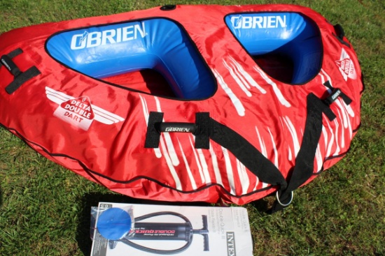 O'Brien Double Dart Towable Float Tube With Cover And Intex Inflator/Deflator