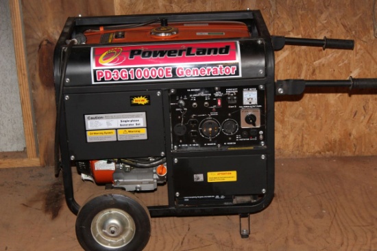 POWERLAND 16HP 10,000 Watt Triple Fuel Generator On Wheels W/Folding Handles