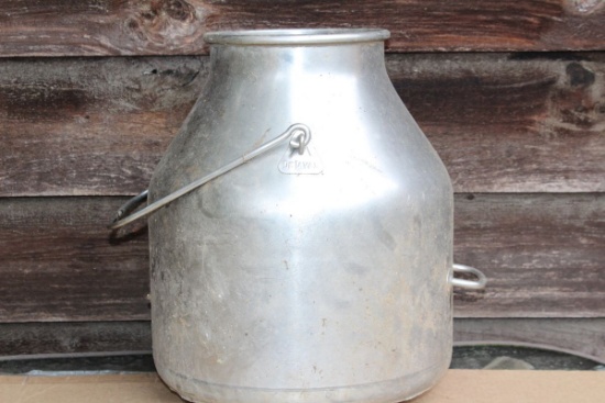 Vintage DeLaval Stainless Steel Dairy Milk Can W/Handles