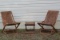 Folding Wood & Fabric Sling Chairs And Table