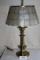 Solid Brass HEAVY Double Light Lamp W/Capiz Style Shell Shade