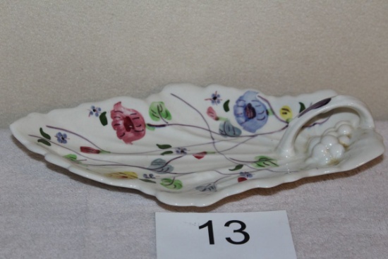 Vintage Southern Potteries(Blue Ridge) Hand Painted "Chintz" Celery Plate