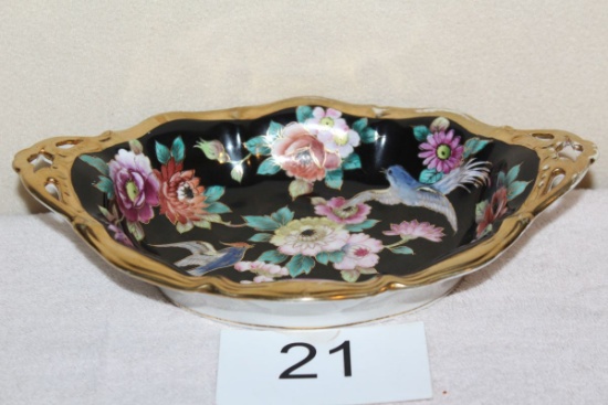 Early Noritake Oblong Handled Shallow Bowl