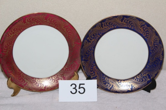Vintage Bavaria Plates W/Matching Pattern