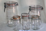 Clear Glass Jars W/Wire Bail Lids