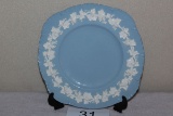 Vintage Wedgwood Queens Ware Cream On Lavender Blue Shell Edge Square Plate