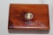 Vintage Cedar Jewelry Box W/Inset Cameo