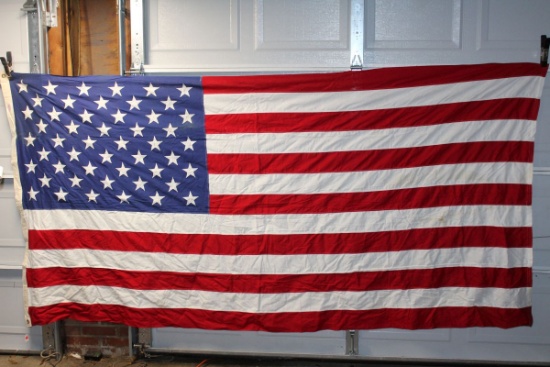 HUGE 50 Star Heavy Cotton American Flag By Valley Forge Flag CO.