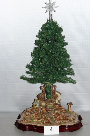 Thomas Kinkade 2006 LARGE "Nativity Tree" Set W/Figures By Hawthorne Village