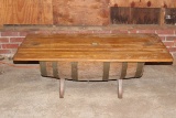 Solid Wood Whiskey Barrel Coffee Table