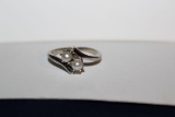 10K White Gold Ring W/Pearls