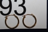 14K Yellow Gold Pierced Hoop Earrings
