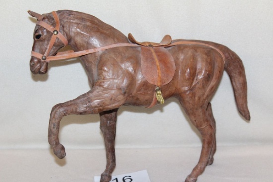 11" Leather Horse W/ Saddle