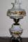 Gorgeous 1960's Hand Painted Hurricane Parlor Lamp