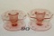 Pink Depression Glass Short Candle Holders