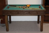 Wood Bumper Pool Table W/Wood Top & More!