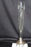 Sterling Silver Weighted Engraved Bud Vase