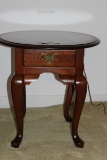 Broyhill Oval Single Drawer Side Table
